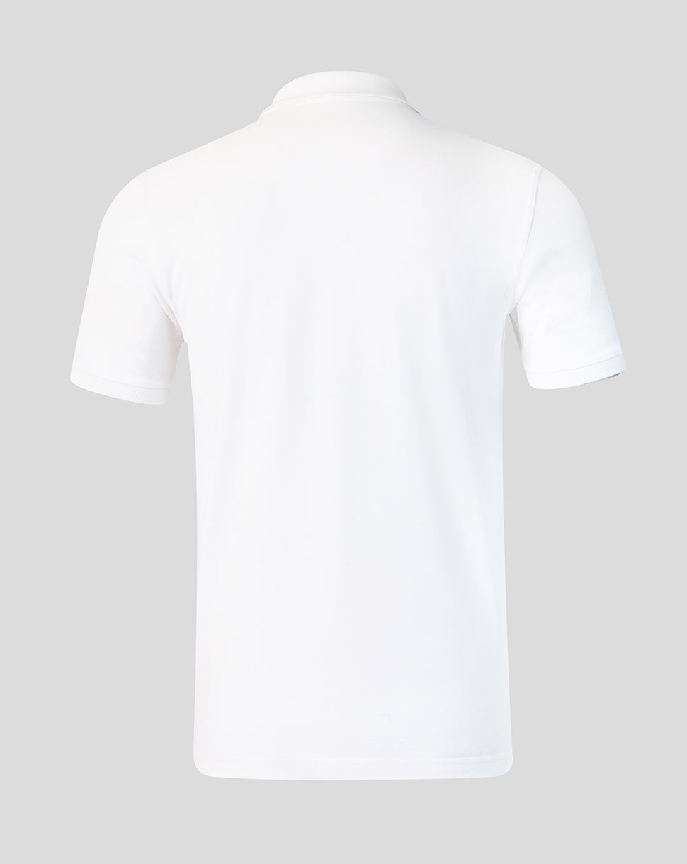Adults 26/27 Essentials Crest Short Sleeve Polo - White
