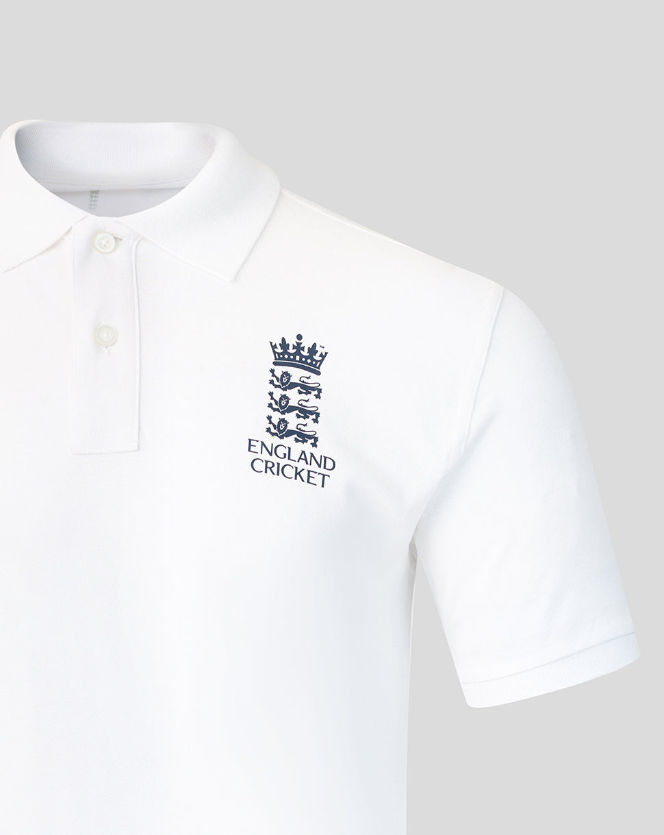 Adults 26/27 Essentials Crest Short Sleeve Polo - White