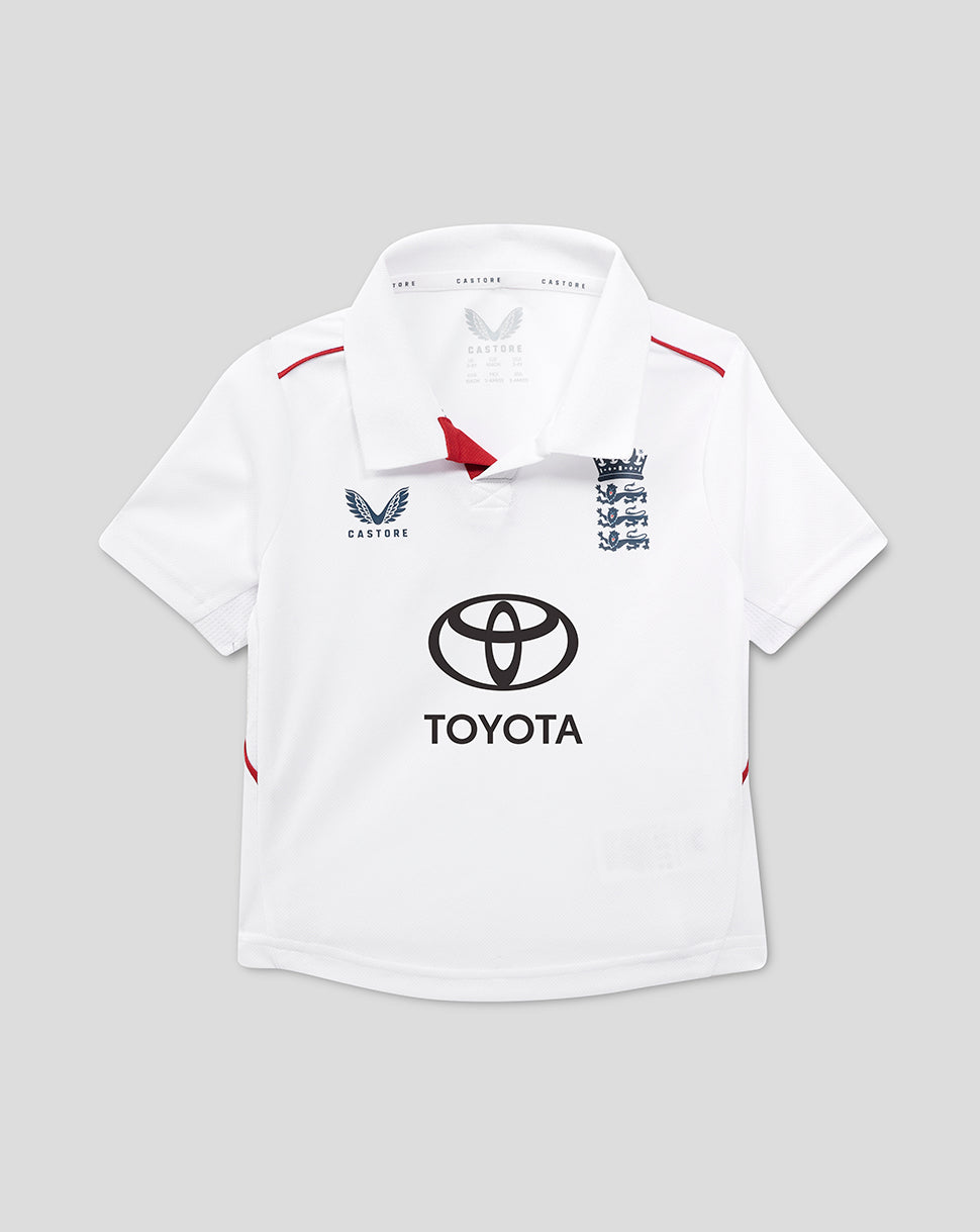 Infant 26/27 England Cricket Test Short Sleeve Shirt - White
